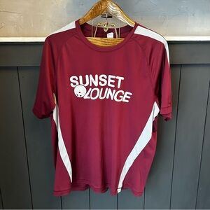 Retro Look‎ Sunset Lounge Bowling Maroon and White Shirt Size XL